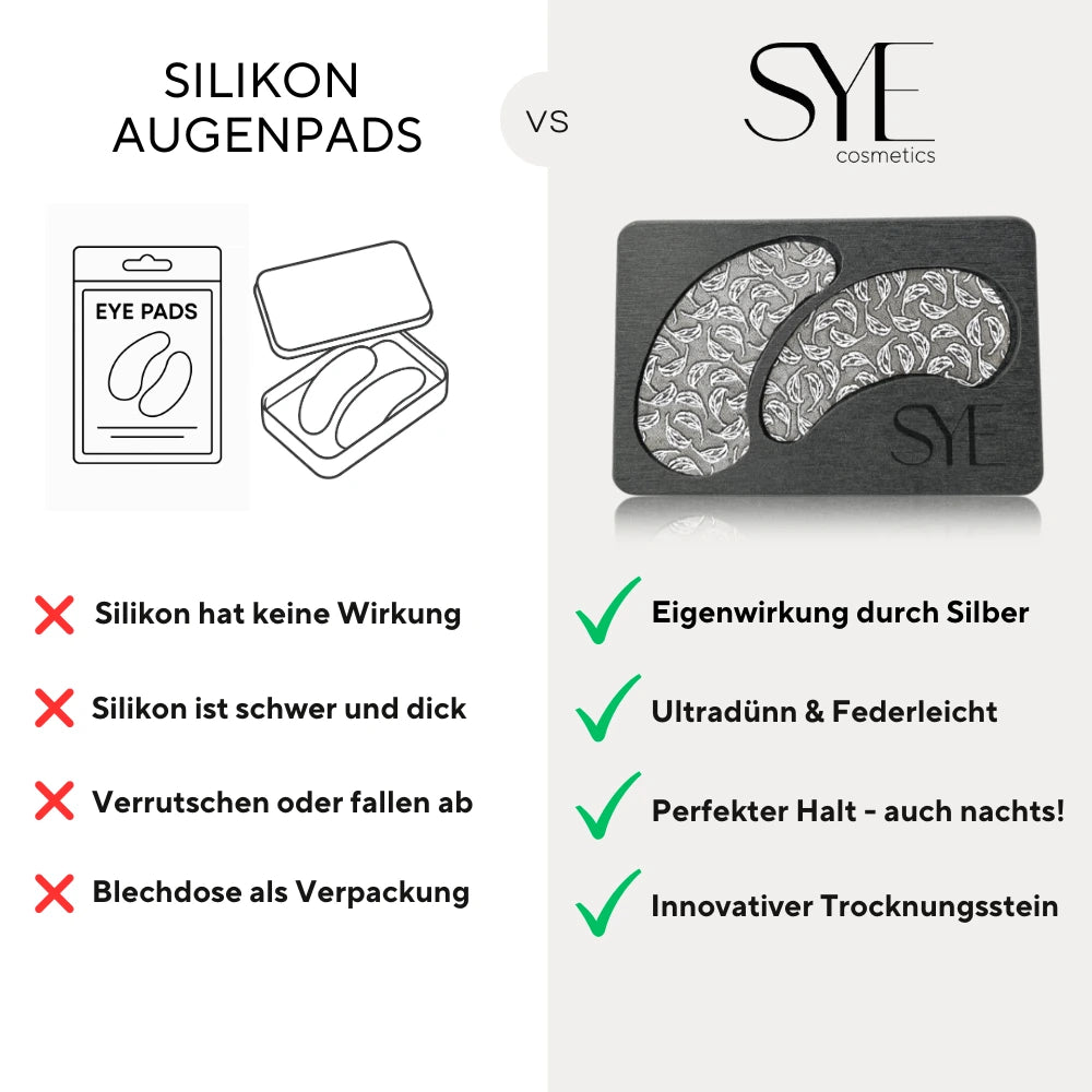 Wiederverwendbare Augenpads aus versilbertem Textil