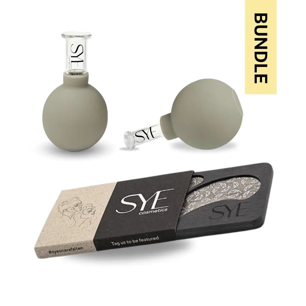 Wiederverwendbare Augenpads im Set 2x Augenpads und 1x Facial Cupping set bestehen aus 2 Face Cups zum Schröpfen des Gesichts