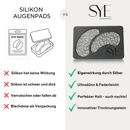Wiederverwendbare Augenpads aus versilbertem Textil
