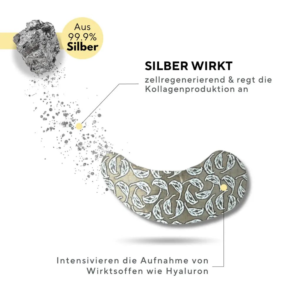 Wiederverwendbare Augenpads gegen Augenringe aus 99% Silber mit Hyaluron